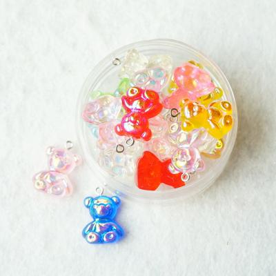 China Europe Resin Charms Candy Gummy Bear Pendant Shiny Cartoon Bear For DIY Jewelry Making Handicraft for sale