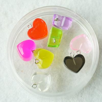 China Europe Resin Charms Colorful Love Heart Candy Valentine's Day Necklace Dangle Earring For DIY Jewelry Crafts for sale