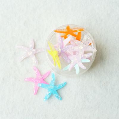 China 200Pcs/Bag Europe Resin Flat Back Mud Charms Starfish Shape Ornaments For DIY Making Scrapbooking Craft for sale