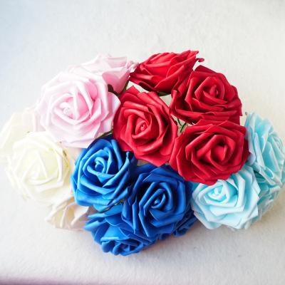 China Real hand made artificial roses foam flower look roses with stem DIY decoration for wedding party home for sale