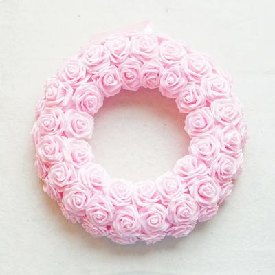 China Artificial Flower Hand Made Foam Rose Wreaths for Indoor Decor Valentine Home Wedding Wall Hanging Decoration for sale