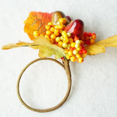 China HF242 Fall Napkin Ring For Farmhouse Harvest Thanksgiving Christmas Handcrafted Dinner for sale