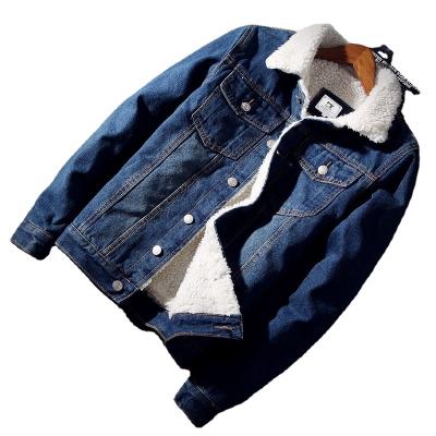 China JUSTNEW Factory Breathable Stock Cheap Price Denim Shearling Striped Shaper Lattice Jacket With Wool Mens Jackets for sale