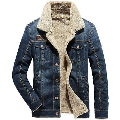 China Men's Breathable Sherpa Fleece Lined Denim Trucker Jackets Winter Jean Jacket Cowboy Coat for sale