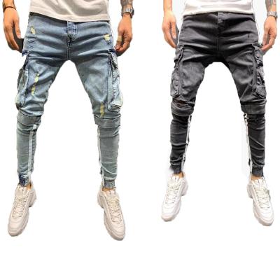 China JUSTNEW Breathable Hot Selling Factory Price Broken To Destroy Skinny Ripped Hole Mens Jeans Mens Jeans for sale