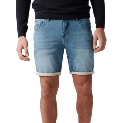 China QUICK DRY Mens Blue Soft Denim Jogger Shorts For Casual Sports Suitable for sale