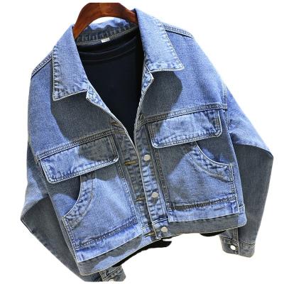 China Newest plus size JUSTNEW fashion denim jacket for women spring light blue girl denim jacket women Autumn Collar Trucker Denim Jean jacket for sale