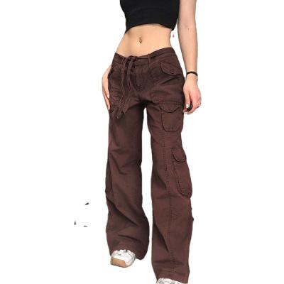 China Wholesale anti-static hot fashion push up denim pants wine red yarn dyed women's cargo pants for sale