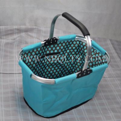 China 100% Eco-friendly Large Size Insulated Cooler Bags Collapsible Collapsible Picnic Basket With Sewn In Frame for sale