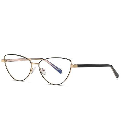 China Fashionable Metal Cat Eye Glasses MORESE Model 3006 Fashion Metal Cat Eye Wear Women Anti Blue Light Computer Spectacle Optical Glasses Eyeglasses Frames PIngfan for sale