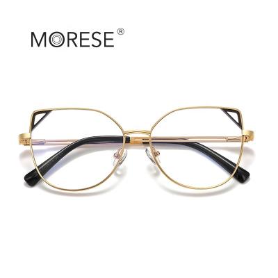 China Reading Game Working MORESE Model 3044 Wholesale Eyewear Cat Eye Eyeglasses Metal Optical Frame Designer Fashion Glasses OEM ODM Frames ready stock for sale