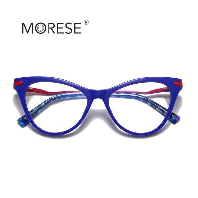 China For Model 2109 Metal Reading Glass MORESE With OEM Logo Customized Eyeglasses Ready Stock TR90 Cat Eye Optical Frame Designer Glasses Eyewear for sale