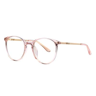 China Blue light blocking retro style rounded specs. Cooling Light Pink Blue Eye Wear Glasses Eyewear Eyeglasses For Women for sale