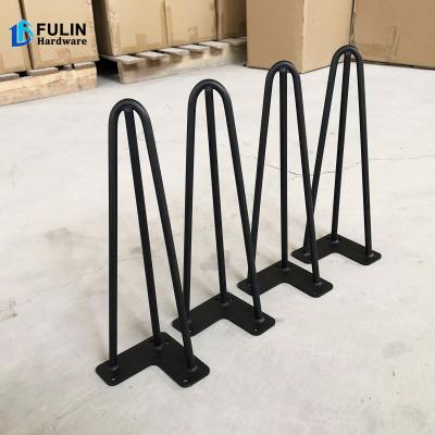 China Wholesale Modern 3 Metal Cabinet End Table Leg Black Hairpin Hairpin Legs TV Steel 4 Pcs Metal Table Legs for sale