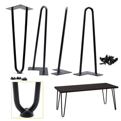 China Modern Cheap Hairpin Table Legs Good Quality Metal Hairpin Legs Dining Base Modern Furniture Feet Coffee Table Sofa Cabinet Legs for sale