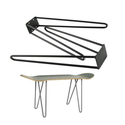 China Modern Creative Simple Table Legs Hairpin Factory High Quality Coffee Dining Bedside Iron Skateboard Hairpin Table Legs Bedroom Decor for sale