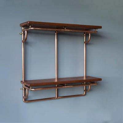 China Industrail DIY Modern Simple Industrial Black Iron Pipe Shelf Bracket Pipe Wall Mounted Shelf For Home Kitchen for sale