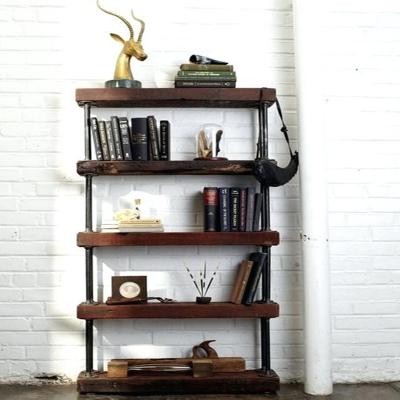 China Industrail Iron-Art Pipe Shelf Pipe Shelf Bracket Living Room Products Modern Simple Industrial Shelf for sale