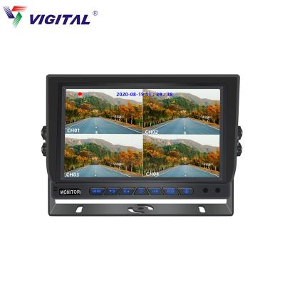 China Build in camera Hot Sales Customized 7 Inch LCD Quad Screen 4-Channel SD Card AHD Vehicle LCD Car Monitor for sale