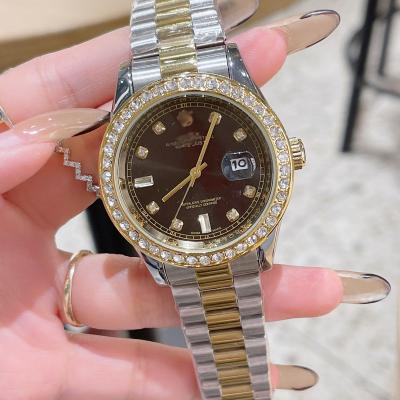 China Top quality auto date crown bling ice watches luxury diamond moissanite steel waterproof top watch for sale