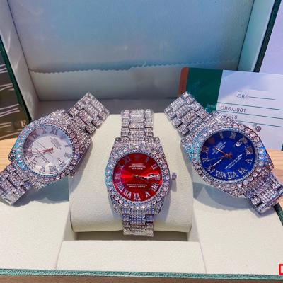 China High-end iced out automatic date watch watches boys cuban diamonds and luxury moissanite full down accessoriesBuss for sale