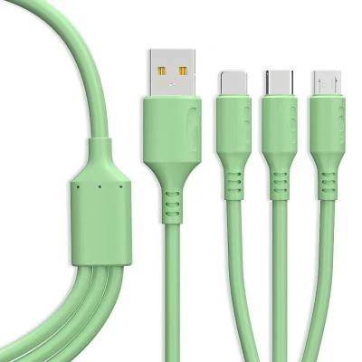 China Camera 3 in 1 Liquid Silicone USB Charging Cable Type Micro C 8pin USB Cable for sale