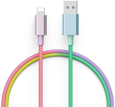 China The original USB of mobile phone/tablet etc. 8pin to type-c rainbow charging cable certified for sale