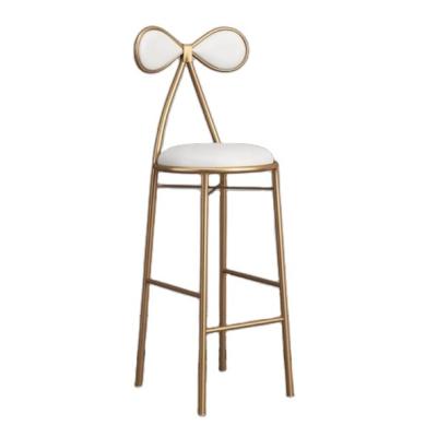 China Modern Bar Stools Wholesale Custom Creative High Bar Chair Gold Metal Bar Chair Leather Color Iron Coffee Bar Chair for sale