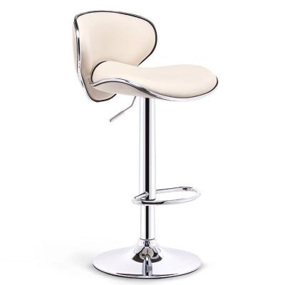 China Hot Selling Modern Vinyl Barstool Comfortable Mid-Back Contemporary Height Adjustable Chair With Chrome Base for sale