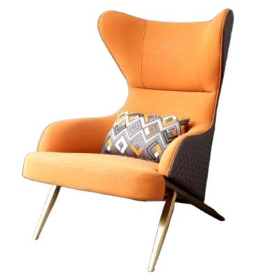 China Modern Design High Cooling Leisure Bedroom Chair Gold Stainless Steel Living Room Back Chair for sale