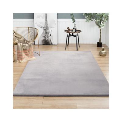 China Solid Color Reversible Customized Living Room Bedroom Carpet Soft Faux Fur Area Rug for sale