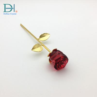 China Valentine Gifts 35mm Bud Crystal Rose for sale