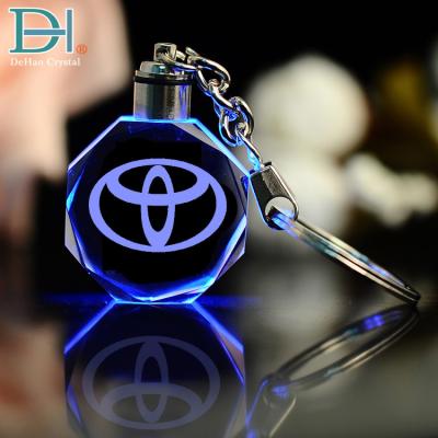 中国 Cheap Gifts Car Logo Laser Engraving Crystal Glass Keychain 販売のため