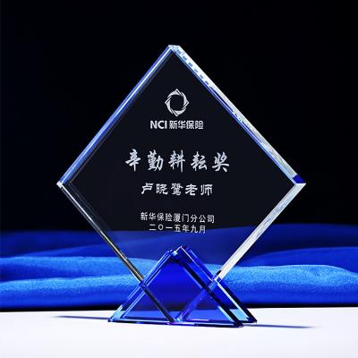 Chine Pujiang DEHAO Factory Cheap Cost Custom Logo Engraving Crystal Awards Trophy Award Plaque à vendre