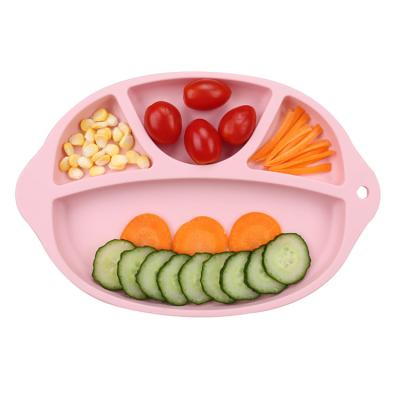 China Minimalist Undivided Slip Food Grade Silicone Suction Dish For Toddler Kids Baby Suction Dish for sale