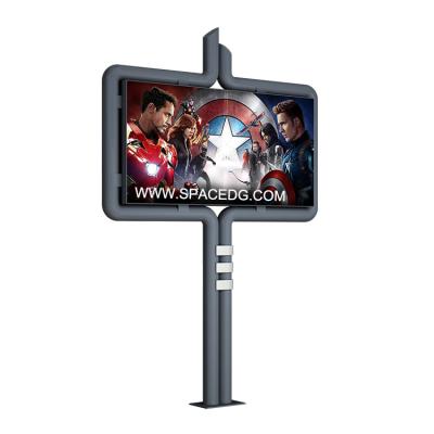 China Outdoor Urban Street Advertising Double Side LED Lighting Billboard On Pole for sale