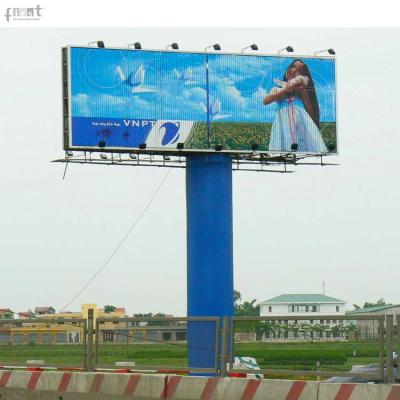 China Hot Dip Galvanized Aluminum Alloy / Sheet Metal Large Outdoor Advertising Custom Unipole Trivision Billboard for sale