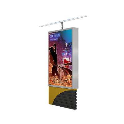 China Solar Power Outdoor Metal Signage Road Glass Solar Light Box Advertising Bins for sale