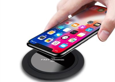 China Portable Ultra Thin Metal Round Shape Qi Universal Fast Phone Wireless Phone Charge Pad Base for sale