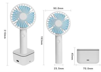 中国 折り畳み式の調節可能なUsb手持ち型ファン2600mAhの再充電可能なABSプラスチック 販売のため