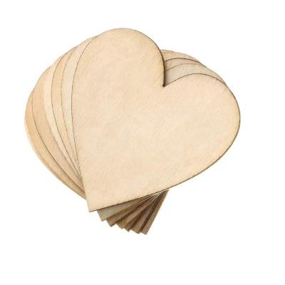 China Contemporary Christmas Decorations Unfinished Diy 2 Inch Wooden Hearts 100 Pcs Heart Shape Wood Sheets for Crafts for sale