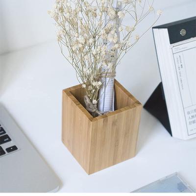 China Packing Items Factory Direct Sale Customize Desk Organizer Eco Friendly Bamboo Pen Holder Pencil Cases for sale