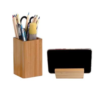 China Packing Items Bamboo Desk Pen Pencil Holder Stand Cute Table Pen Holder Multi Purpose Use Pencil Cup Pen Pencil Holder for sale