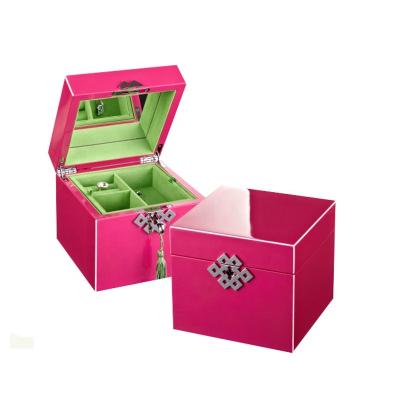 China Handmade Pink Color  Lacquer MDF Wooden gift  Boxes pink lacquer box for sale