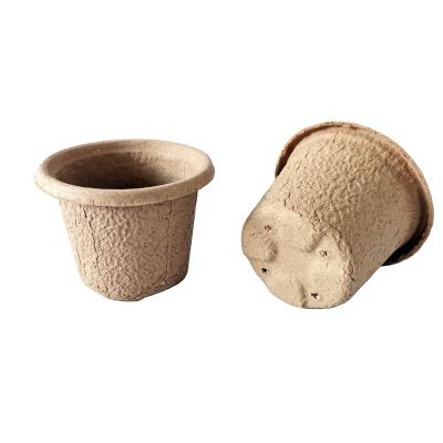 China Pulp 11cm Nursery Seeds Trays Flower Herb Vegetable Seed Pot Paper Pulp Seedling Cup Biodegradable Round Plant Peat Pots for sale