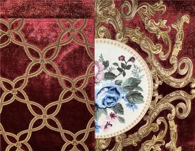 China Quick-selling Embroidery sofa velvet morocco embroidery fabric polyester embroidery Tear-resistant fabric for hometextile for sale