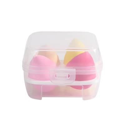 China 4pcs Makeup Sponge Powder Puff Foundation Liquid Facial Cosmetic Latex Blender Free Beauty Sponge With Storage Box for sale