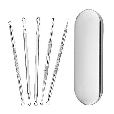 China Best Acne Treatment Blackhead Remover Pimple Comedone Extractor Tool Acne Removal Kit With Metal Case for sale