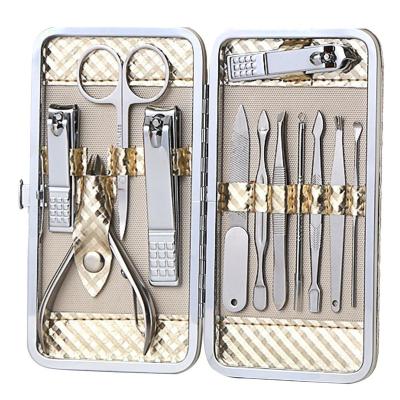 China Professional Finger Nail+foot 12 Pcs Stainless Steel Manicure Tool Nail Clippers Nail Cuticle Scissors Care Tool Manicure Pedicure Set for sale