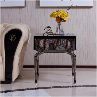 China Environmental Friendly Luxury Italian Corner Living Room Table Modern Side Table for sale